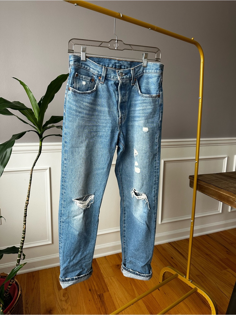 Distressed Levi’s 501 Jeans
